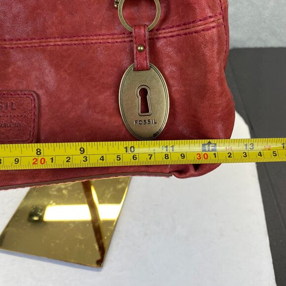 Lovely FOSSIL Long live Vintage Shoulder Bag Handbag,Red Leather - Picture 4 of 16